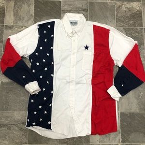 Men’s vintage American flag western shirt sz L